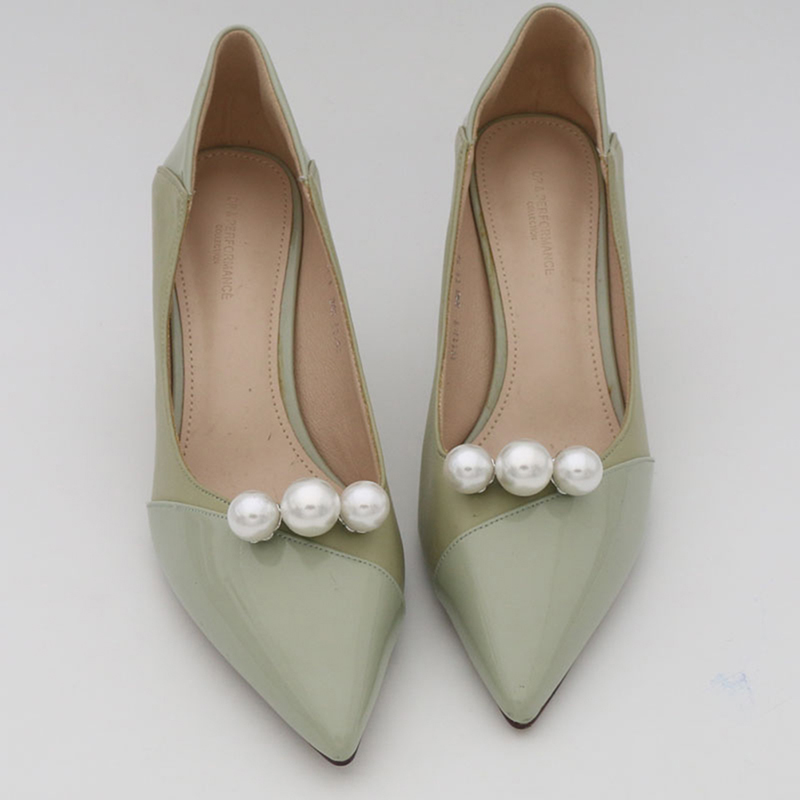 （Summer6）1 Pc Lady Shoe Pearl Clip Decorative Clips Wedding Women Bride High Heel Removable Charm Buckle Clamp Shoe Decorations