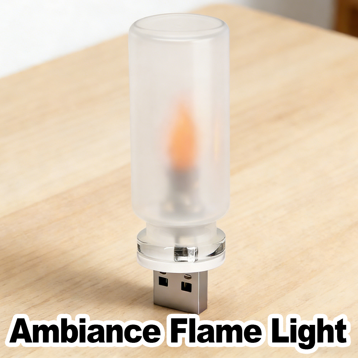 Flickering Flame Light Bulb USB LED Portable Fire Light Car Atmosphere Decor Mini Night Lamp Travel Camping Warm White Soft Art