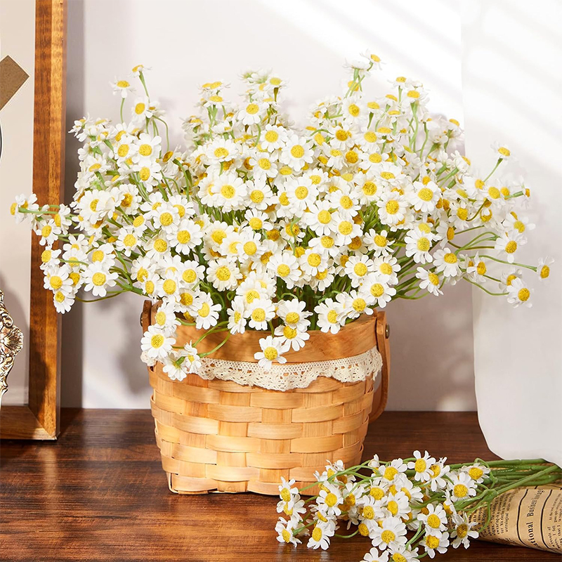 5/10/12/20Pcs 26cm Silk Artificial Daisy Flowers White Daisy Fake Flower Bouquet for Party Table Home Decor Wedding Decoration