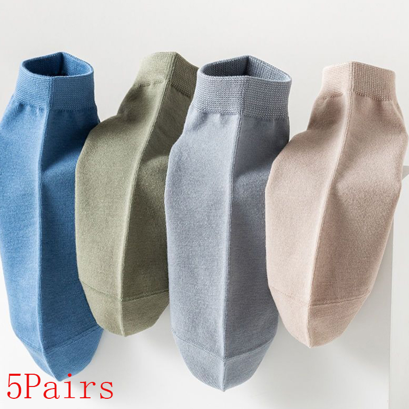5 Pairs/Lot Men's Cotton Socks Low Tube Ankle Hot Selling New Spring Autumn Breathable Comfortable Simple Fashion Street Socks