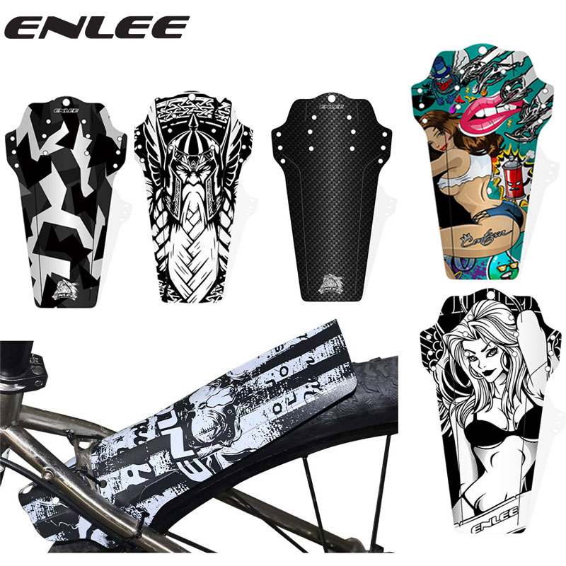 ENLEE Mountain Bike Fender Personalized Carbon Fiber Pattern Color DH Downhill Mountain Bike Saddle Fender Universal