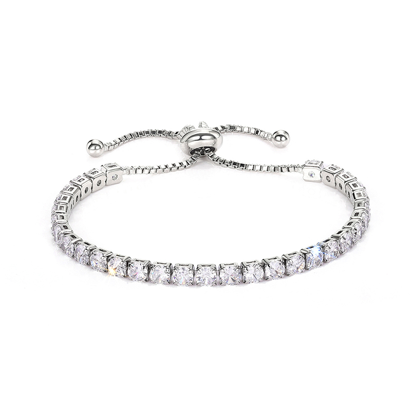 Huitan Sparkling Cubic Zirconia Bracelets for Women Adjustable Fashion Tennis Bracelets Round/Square Stone Luxury Trendy Jewelry