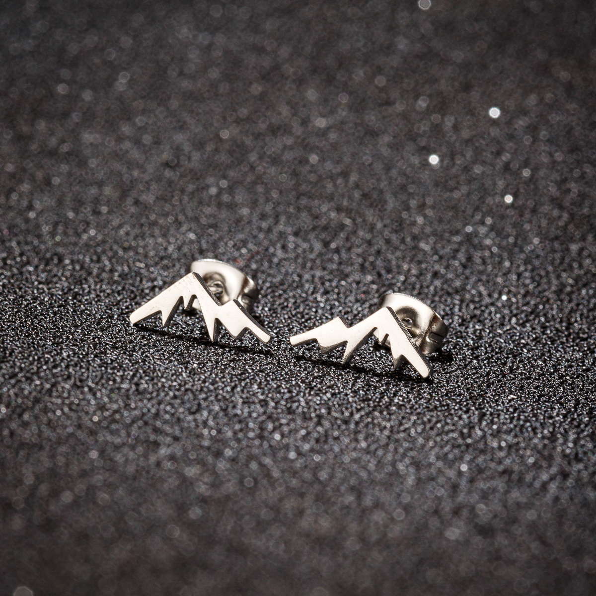 1 Pair Stainless Steel Earrings Mountain Peak Stud Earrings Classic Simple Earrings For Women Geography Jewelrys Hiker s