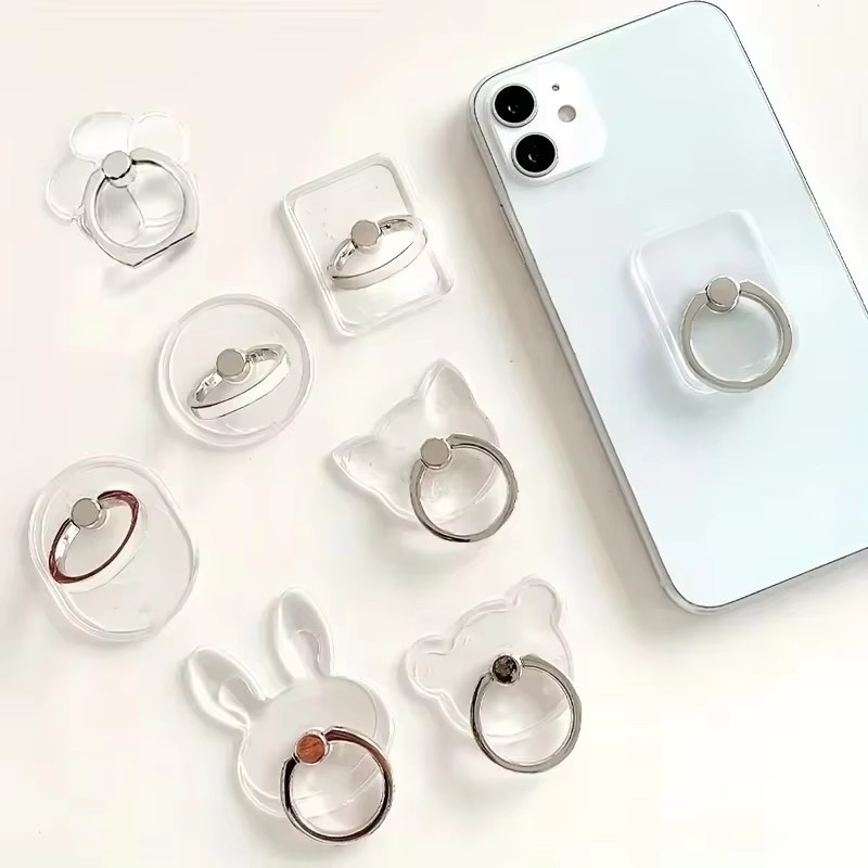 Diamond Heart Cell Phone Ring Holder Stand 360°Degree Rotation Finger Grip Kickstand Suit for iPhone Phone Case