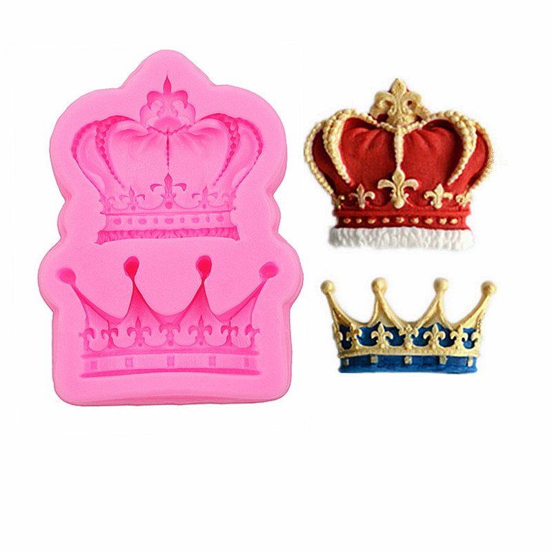 Gadgets Fondant Molds Set of 2 Crowns Silicone Mold Fondant Topping Sugar Paste Chocolate Decoration BEST QUALITY