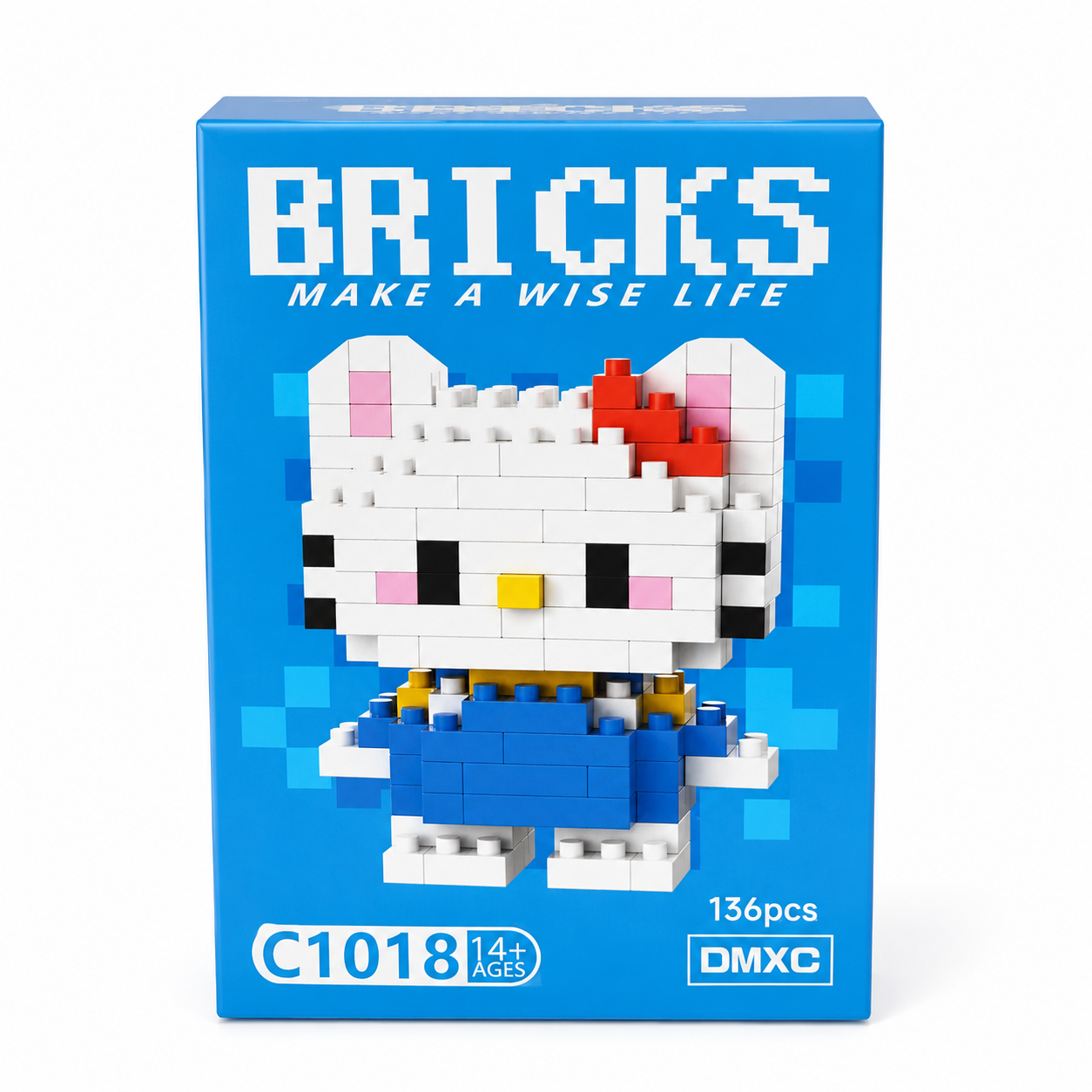 Hello Kitty Mini Building Blocks Toy - 136 Pieces DIY Brick Model | Cute Desk Decoration |