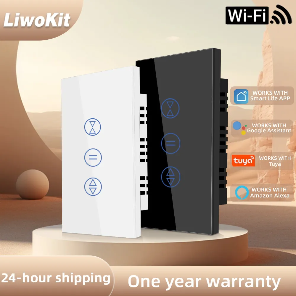 LiwoKit Tuya Wifi Smart Touch Curtain Switch Blind Switch for Electric Window Motor Support Alexa Home Alice - image 1