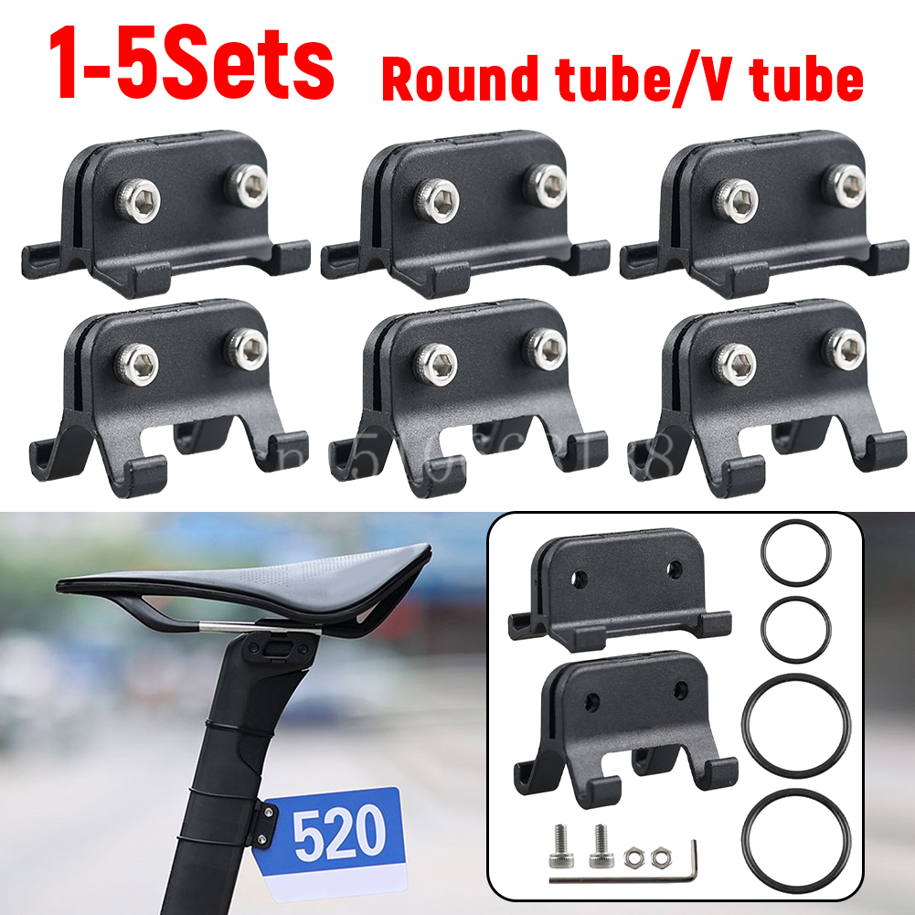 Rear License Number Seatpost Quick Release Bicycle Seatpost Holder Round Road Bike Number Plate Stand Clamp for MTB Bike Cycling