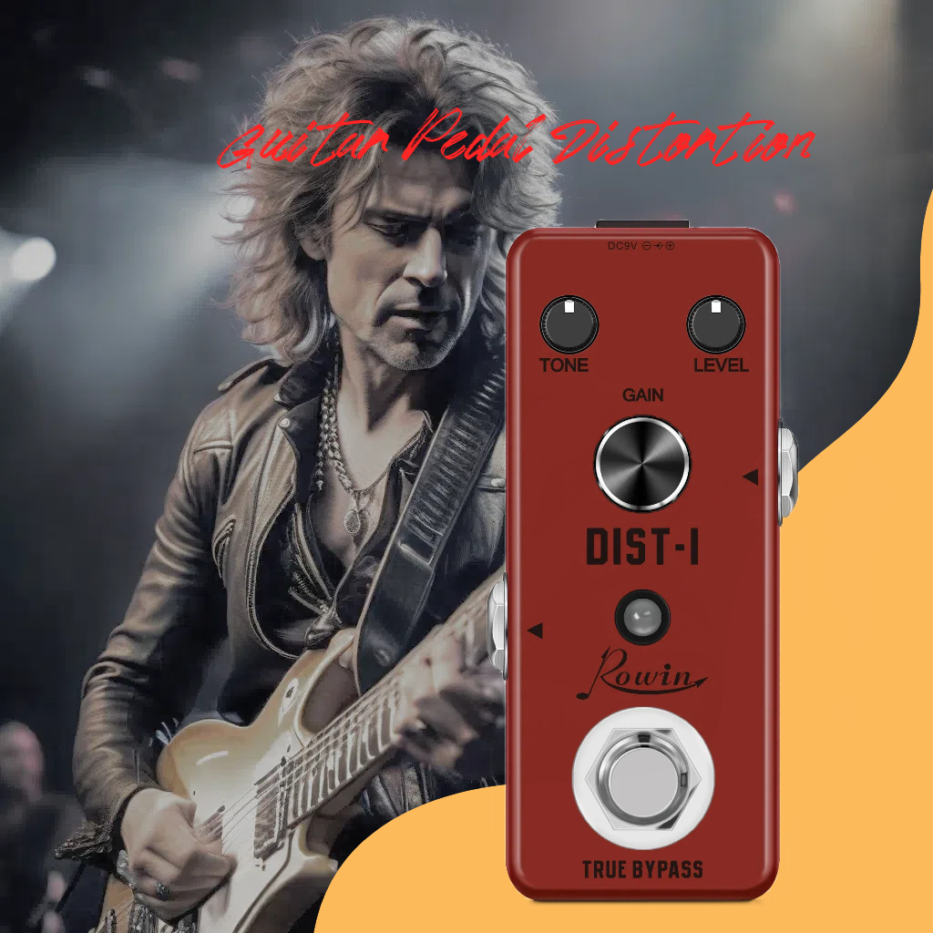Rowin Electric Guitar Distortion Pedal BRITISH DIST Mini Pedal Effects for Guitar Bass Pedalboard DS-1 Effector True Bypass