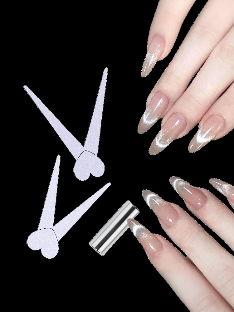 1pc V Shaped French-Style Cat Eye Magnet Professional Nail Salon Magnetic Tool Supplies Salon-Quality French Tip Design Kit.