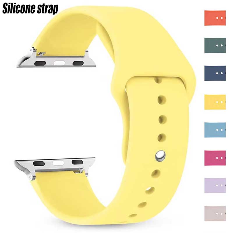 Silicone Strap for Watch Band 44mm 45mm 41mm 40mm 42mm 38mm Sport Bracelet for IWatch Series 4 6 5 SE 7 8 9 Ultra 2 49mm