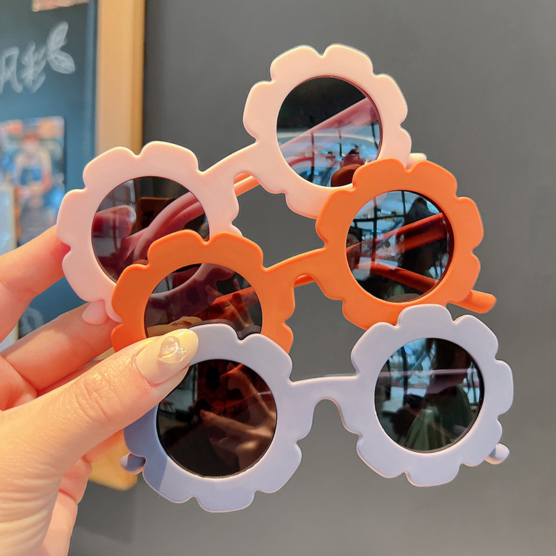 Cute Flower Children's Sunglasses Candy Color Frame Boys And Girls Glasses Outdoor UV Protection Kids Sunglasses