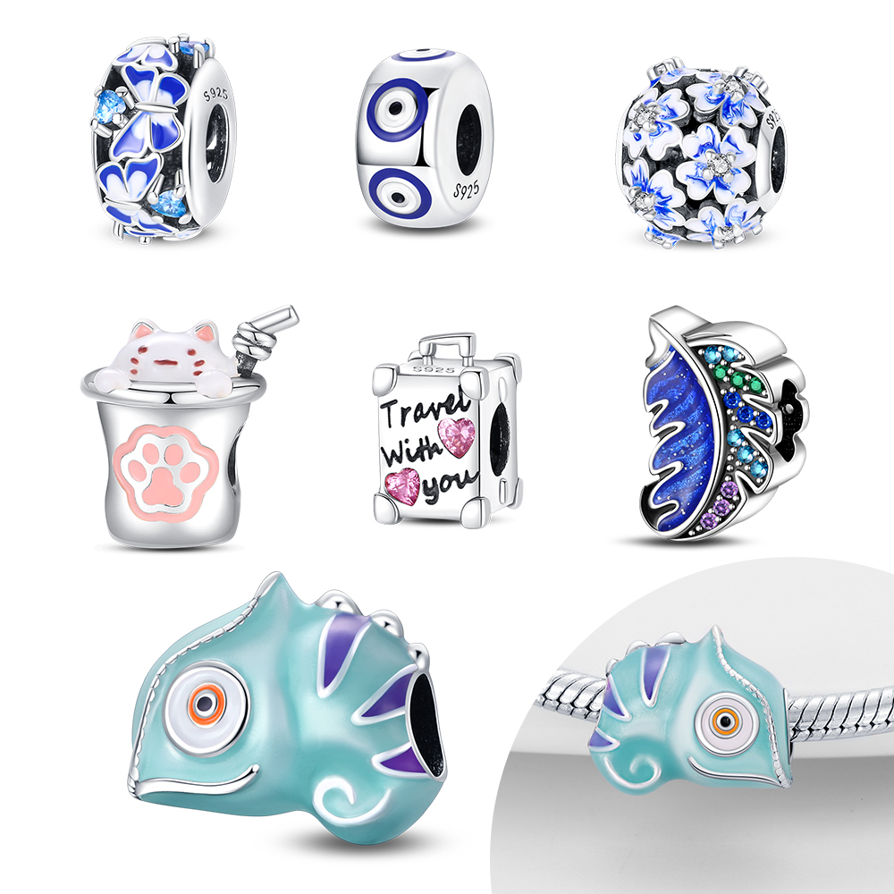 Silver Plated Cute Statement Charm Shimmering Enamel Embellishment Hypoallergenic Trendy Bracelet
