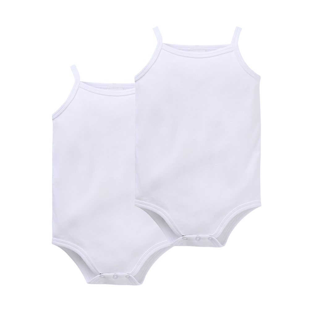 Summer Newbonr Baby Girls Boys Sling Vest 0-24 Months 100% Cotton White Solid Design Overalls Infant Clothing