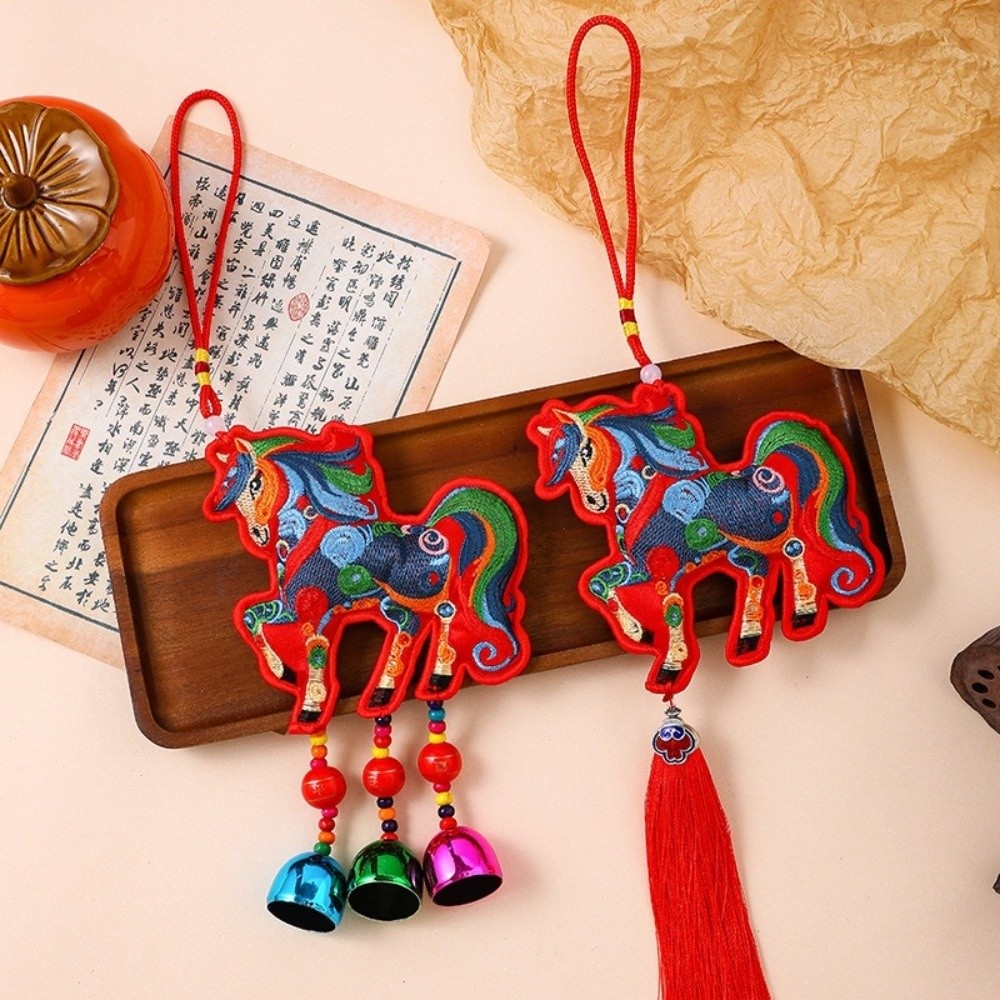 Chinese Red Chinese New Year Incense Packet with Tassel Zodiac Spring Festival Bell Pendant Festival Atmosphere Portable