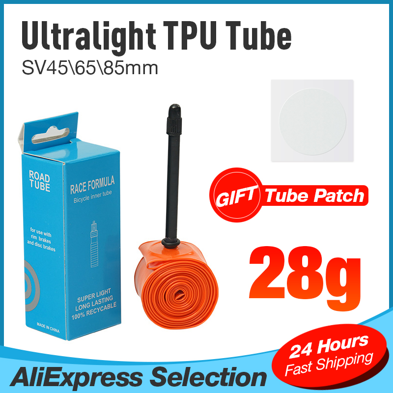 1PCS Road Ultra-light TPU Inner Tube For Road Bicycle Tires 700c23-32C Aluminum Alloy Valve 45 / 65 / 85mm Length French Valve
