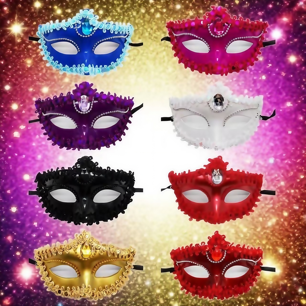 1PC Cute Electroplated Beauty Mask for Birthday Wedding Dress Dance Concert Bar KTV Performance Halloween Party Decoration Props