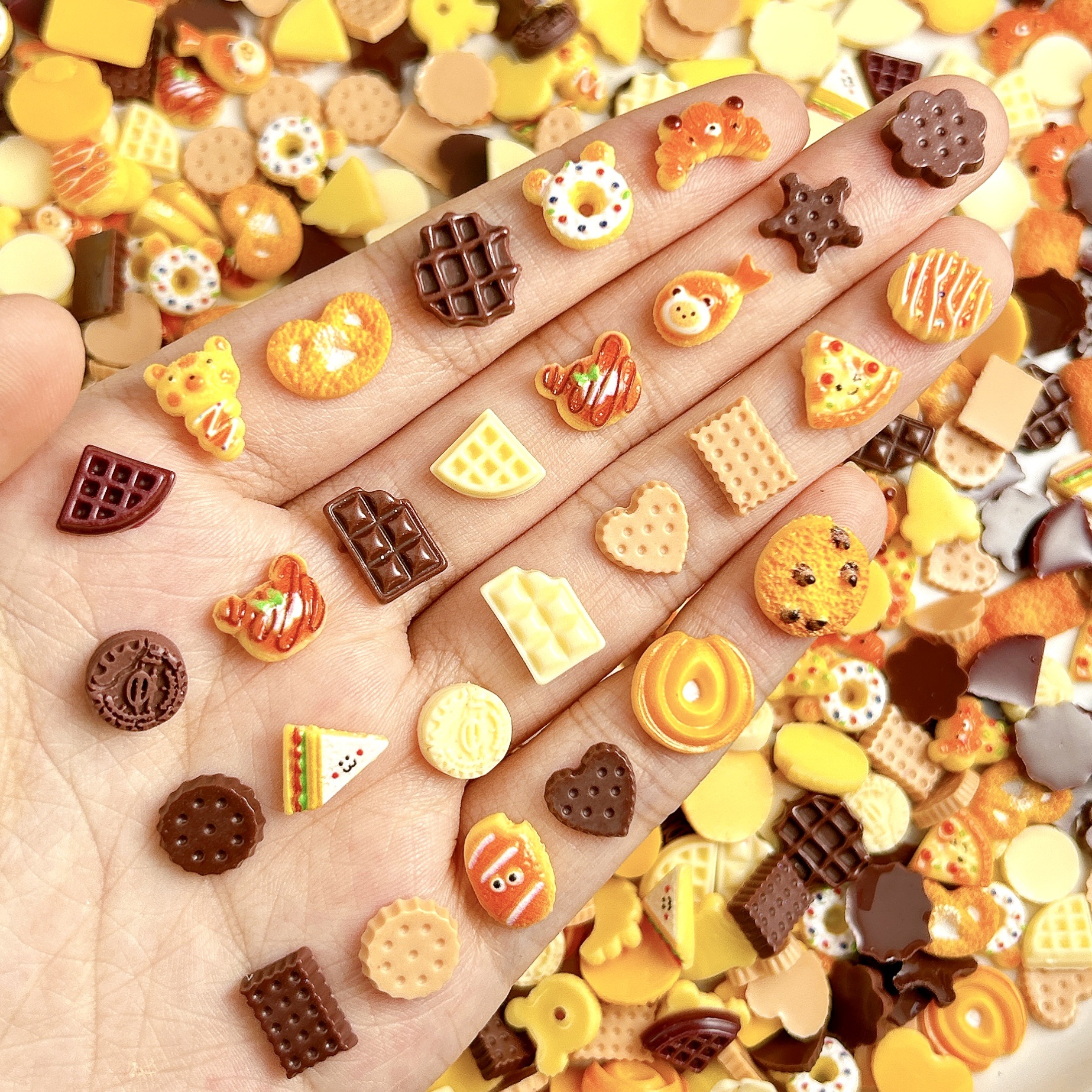Lovely Simulated Dessert Nail Charms Jewelry Creative Chocolate Biscuits Pizza Resin Desserts 3D Nail Art Decorations DIY Parts