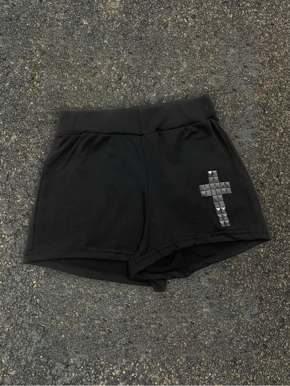 2026 Street American Hot Girl Cross Rhinestone Hot Pants Elastic Waist Loose Casual Shorts New Fashion Slim Trendy Bottoms Women