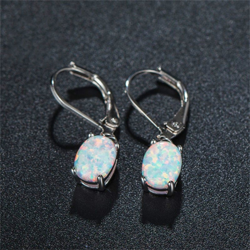 1 Pair of Stylish and Simple Oval Shaped Synthetic Zirconia Pendant Earrings for Women's Parties Jewelry and Holiday