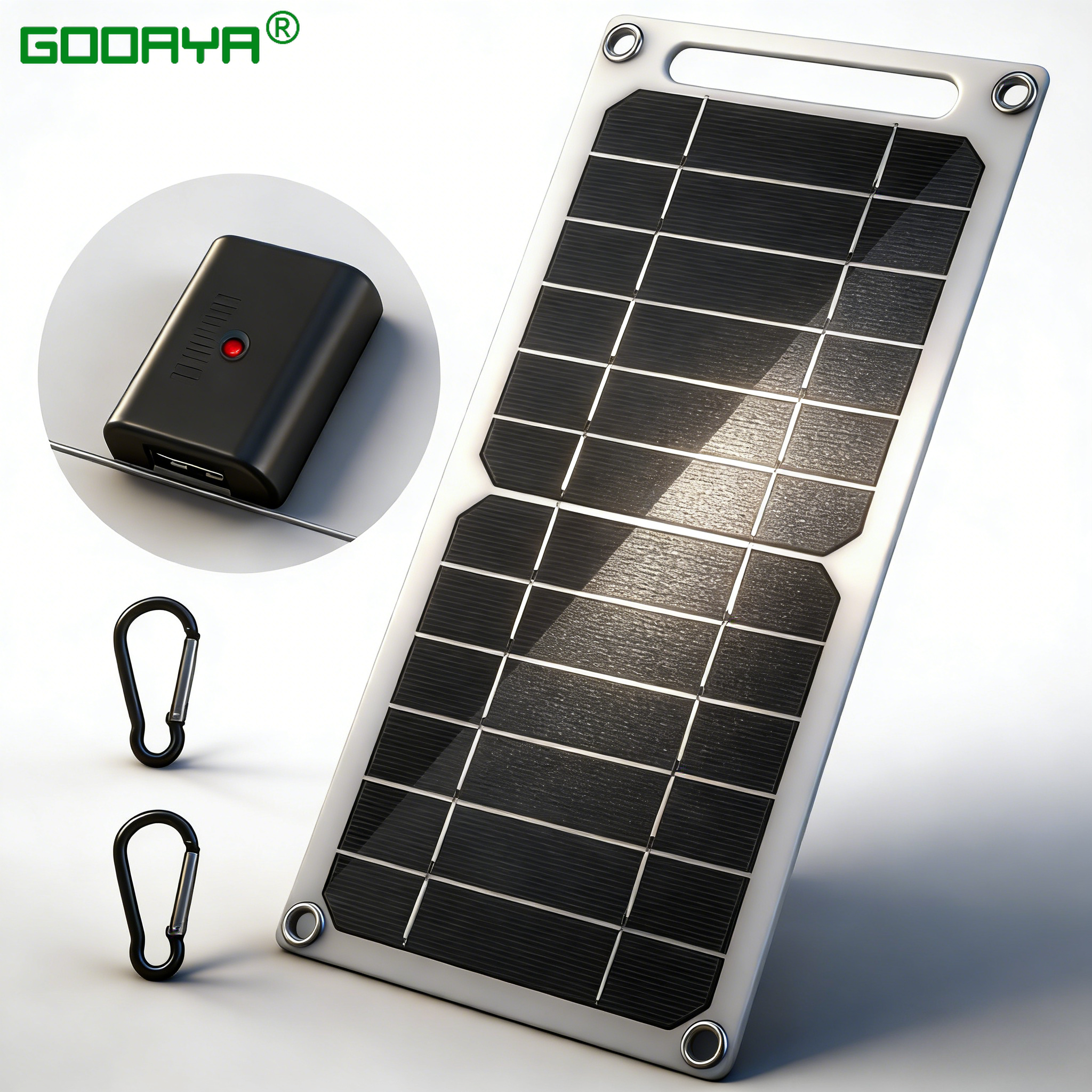 Solar Panel Power USB Waterproof Outdoor Hiking Camping Portable Cells Battery for Mobile Phone Charging Bank Charging Panel