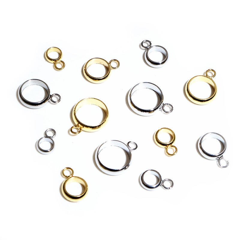 20pcs Stainless Steel Gold Color Loop Hoops Rings Circle Connector Diy Jewelry Findings Accessories for Bracelet Neckalce