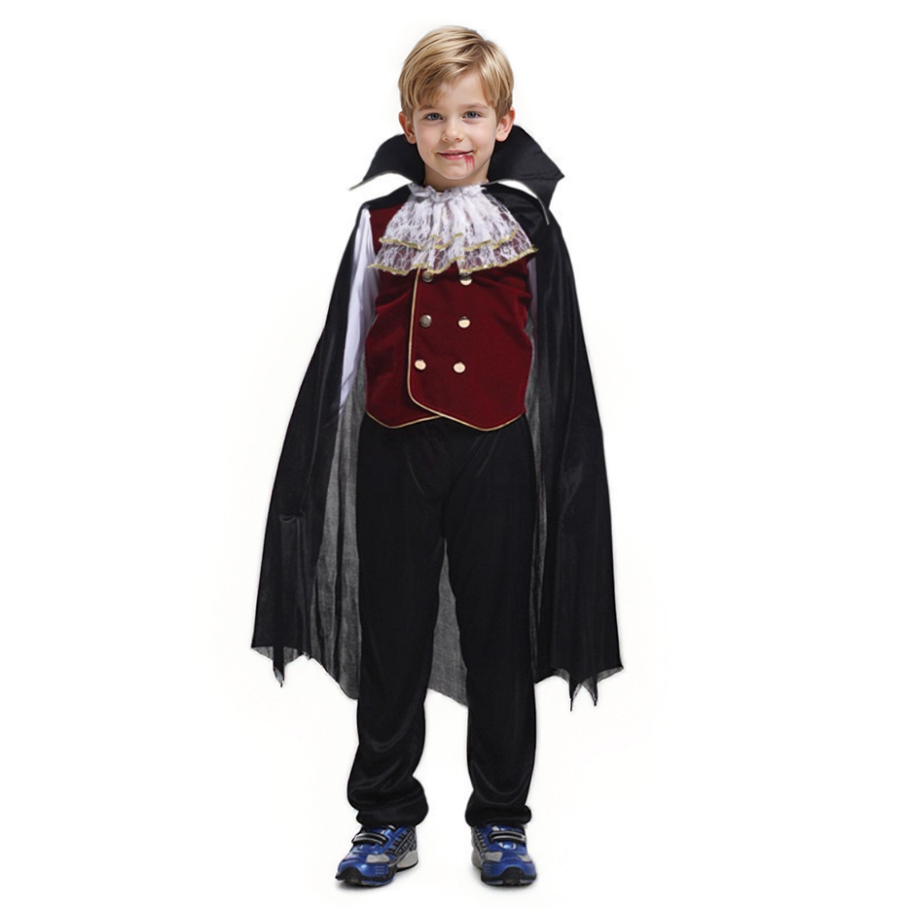 Halloween Vampire Costume Cosplay Boy Demon Ghost Children Horror Girl Makeup Ball Costume Cloak Holiday Party Costume Child Cos
