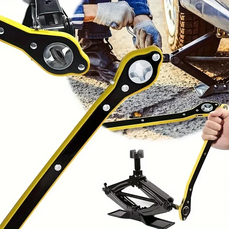 Car Heavy-Duty Metal Jack with 360 ° Rotating Knob, Rust-Proof Long Handle C-Clamp Jack for Motorcycles Tools Amagi