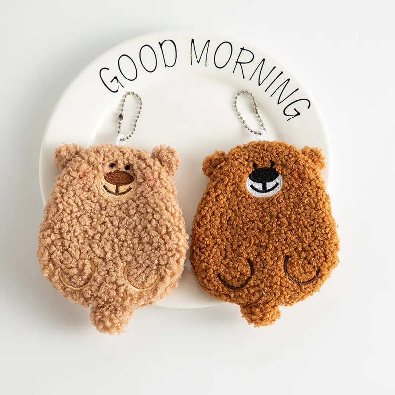 Cute Bear Plush Cartoon Change Wallet Popular Girl Heart Mini Earphone Bag Coin Purse Lipstick Sweet Storage Bag