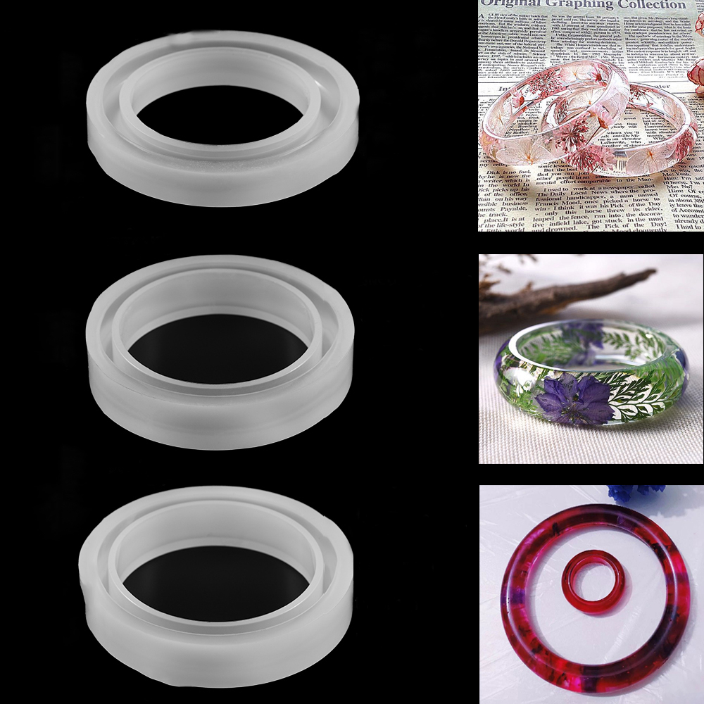 1 Pcs Silicone Resin Epoxy Resin Mold Bracelet Mixed Round Shape Size DIY Handmade Jewelry Making Tool Findings Accessories