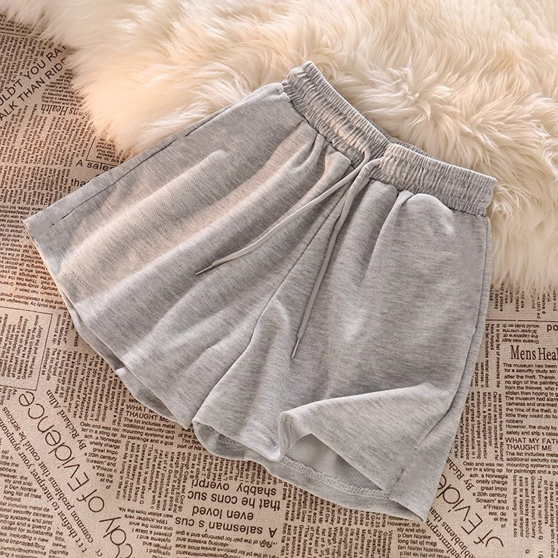 Fno pockets emale college student leisure home sports running shorts loose fit jogging pants, yoga sportswear, gym sports pants