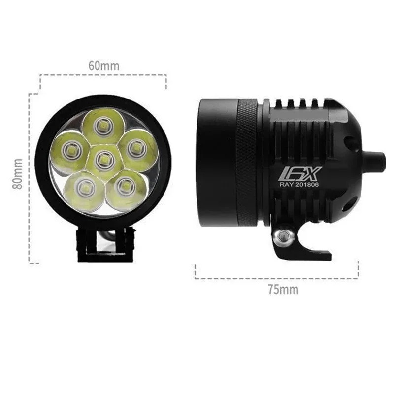 2025 New Motorcycle Light L6X Motorcycle LED Headlight Waterproof 6LED Driving Spotlight Front Fog Light Auto Parts