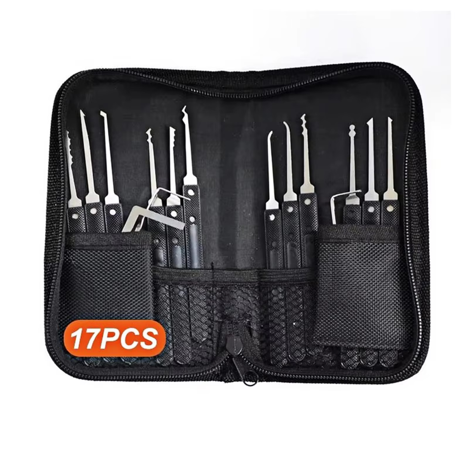 24pcs Locksmith Titanium Plating Tool Kit with Grey Handle Beginner and Locksmith Practice Picktools Padlock Professional Tools