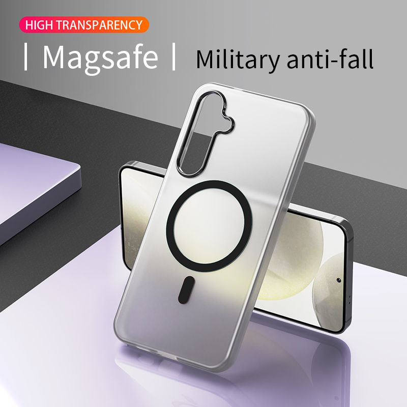 Luxury Ultra Thin Soft Silicone Magsafe Case For S24 S24 Ultra Plus Wireless Charge Magnetic Jelly Clear Cover