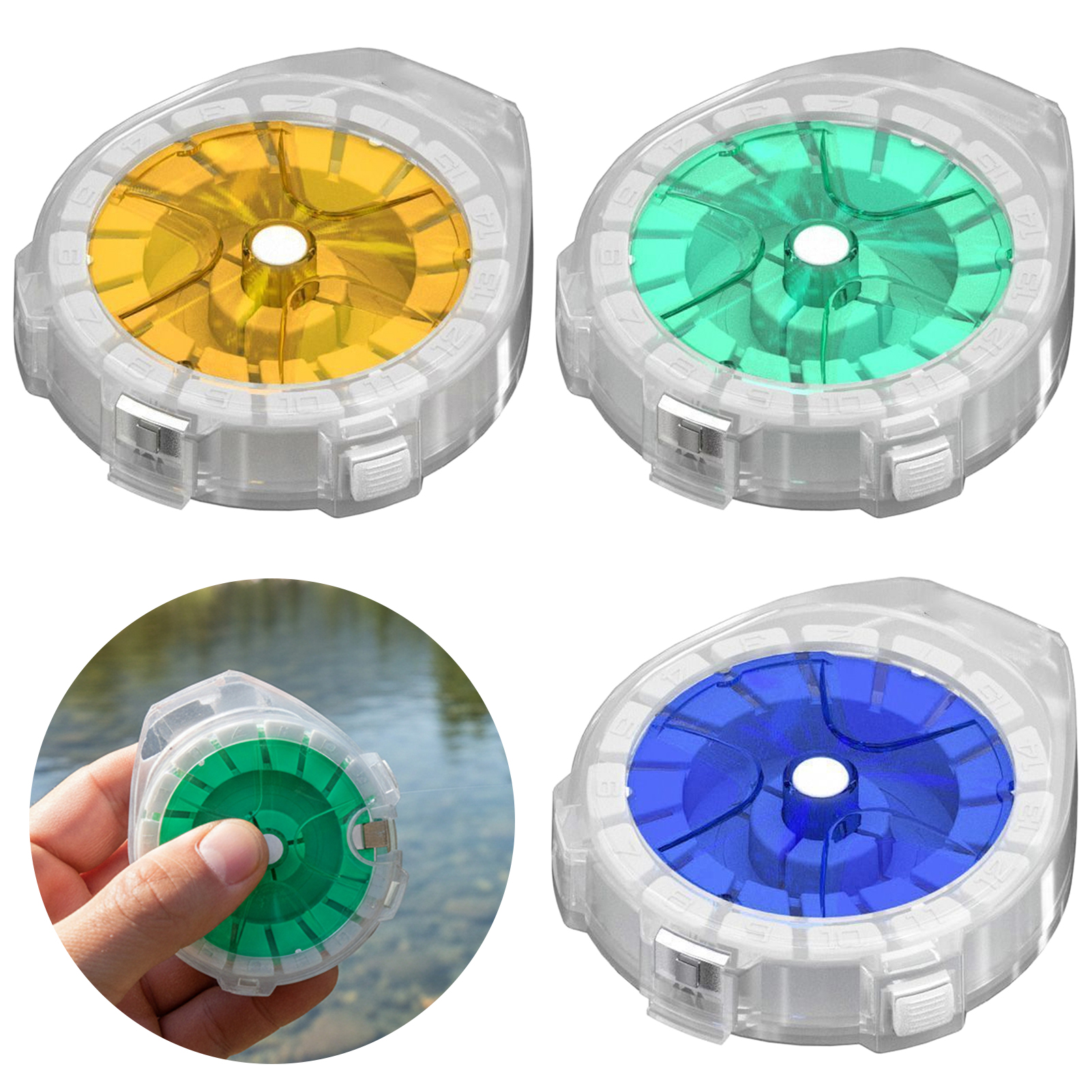 Fishing Line Storage Box with Cutter Anti-Reverse Reel for Carbon Line Plastic Multifunctional Organizer