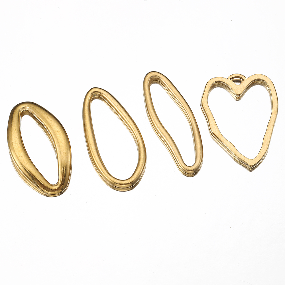 Stainless Steel Gold-plated Moon Pendant for DIY Charm Gold Necklace Earrings Jewelry Connector Accessories Wholesale pen gpt