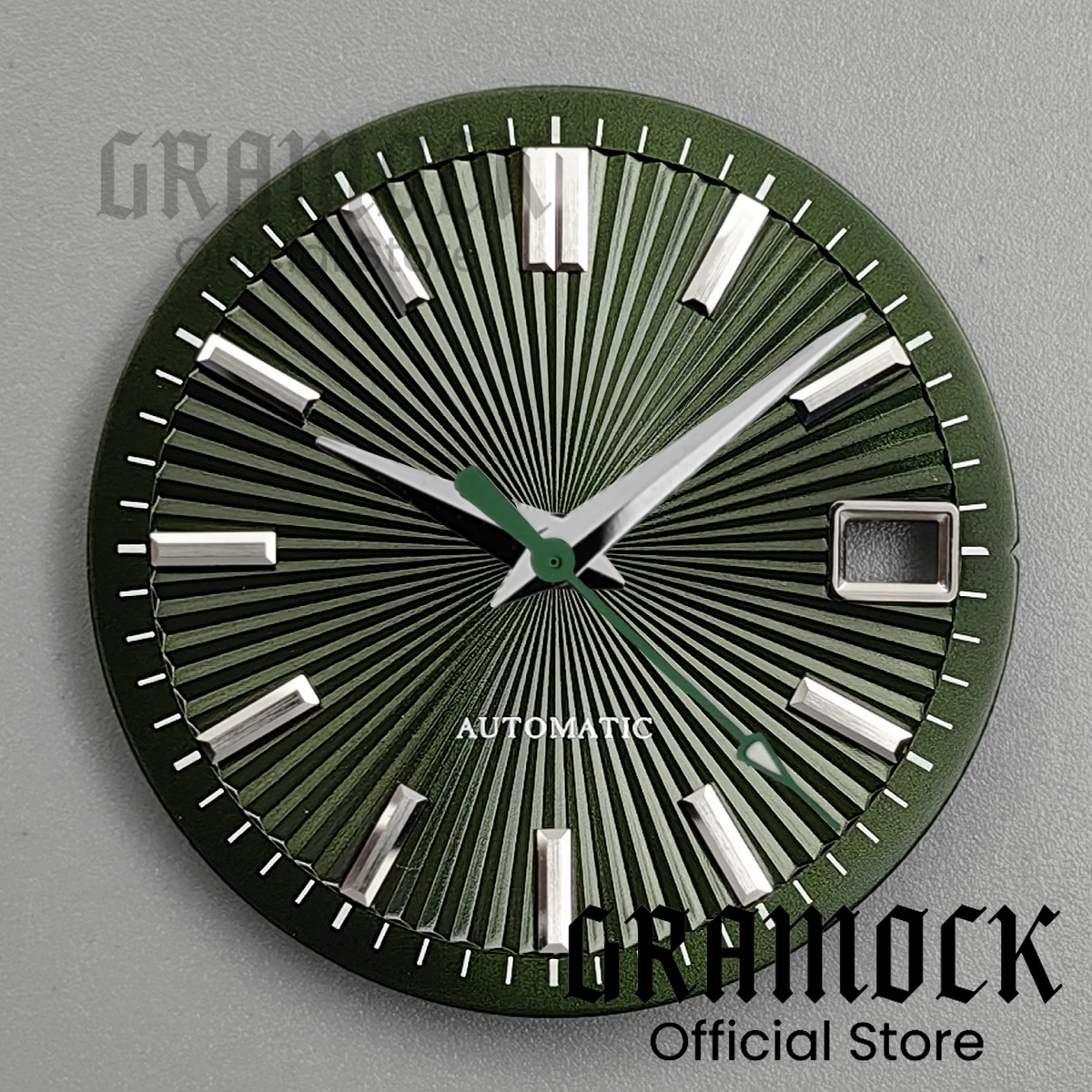 GRAMOCK 29mm Red Cocktail Folding Fan Vertical Stripes Watch Dial Hand Set Fit NH35 NH36 Watch Dial Replacement Accessories Part