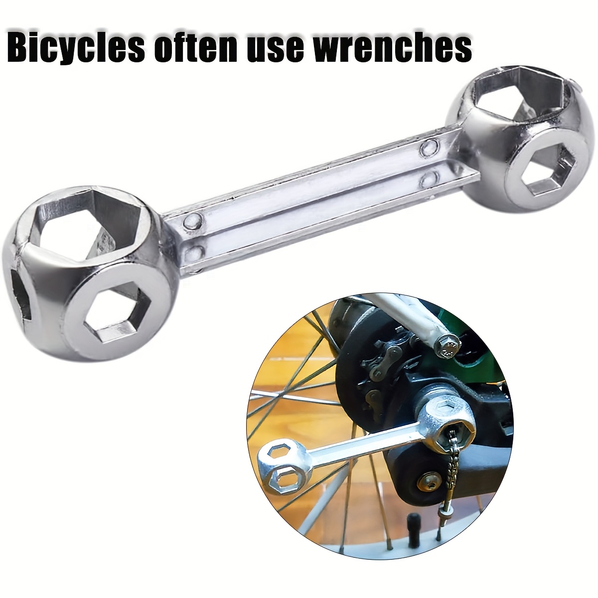 1PC Bicycle Mountain Bike Repair Tools External Hexagon Head Wrench Repair Tool 6-15mm Heavy Duty Reinforced Metal Spanner