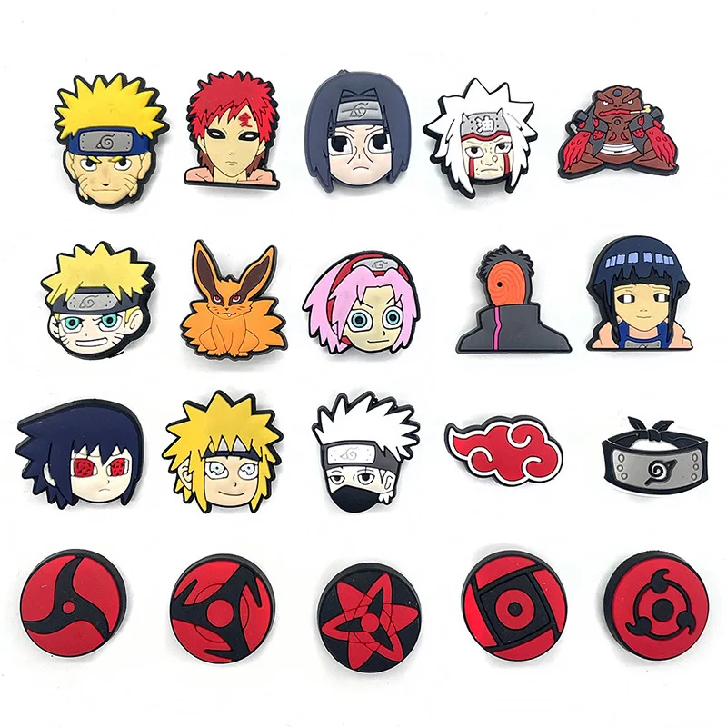 Anime Cartoon Naruto DIY Decoration Accessories For Clogs Bogg Bag, PVC Decorations Beach Bag Accessories Kids Gifts