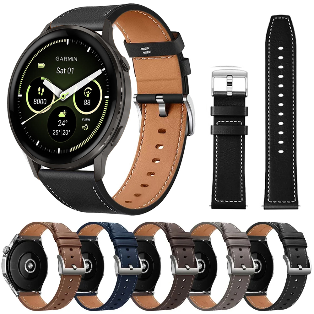 Leather Strap Watchband For Garmin Venu 4 45mm Venu 3 2 Sq2/Forerunner 570 265 255/Vivoactive 6 20mm 22mm Quick Releas Bracelet