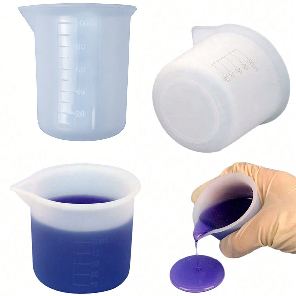 1 Pcs 50-100ml Graduated Dropper Measuring Cup Mold, Handmade Silicone Measuring Cup, Diy Jewelry Handmade Crafts Decoration