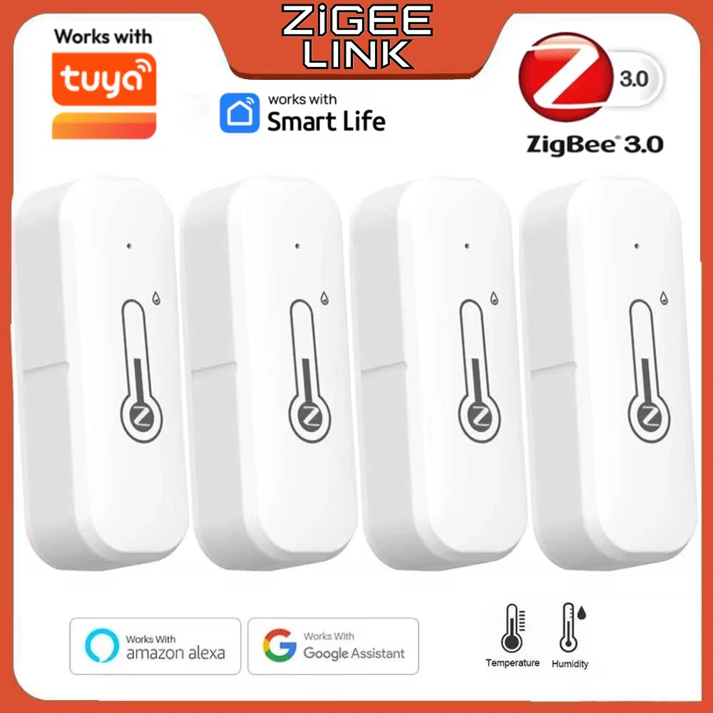 Smart Zigbee Temperature And Humidity Sensor Intelligent Home Hygrometer Real-time Monitoring Support Zigbee2mqtt Home Assistant