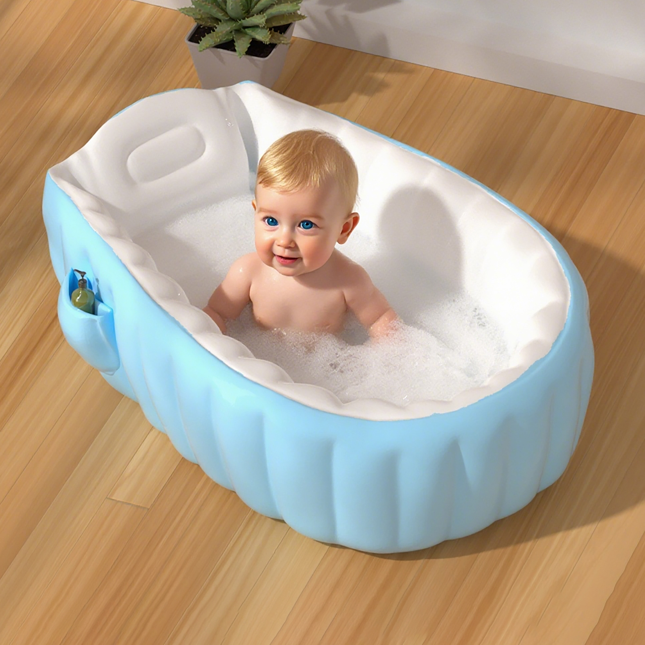 1PC Inflatable Baby, Portable Kid Infant Toddler Thick Soft Cushion Air Swimming Pool Central Seat