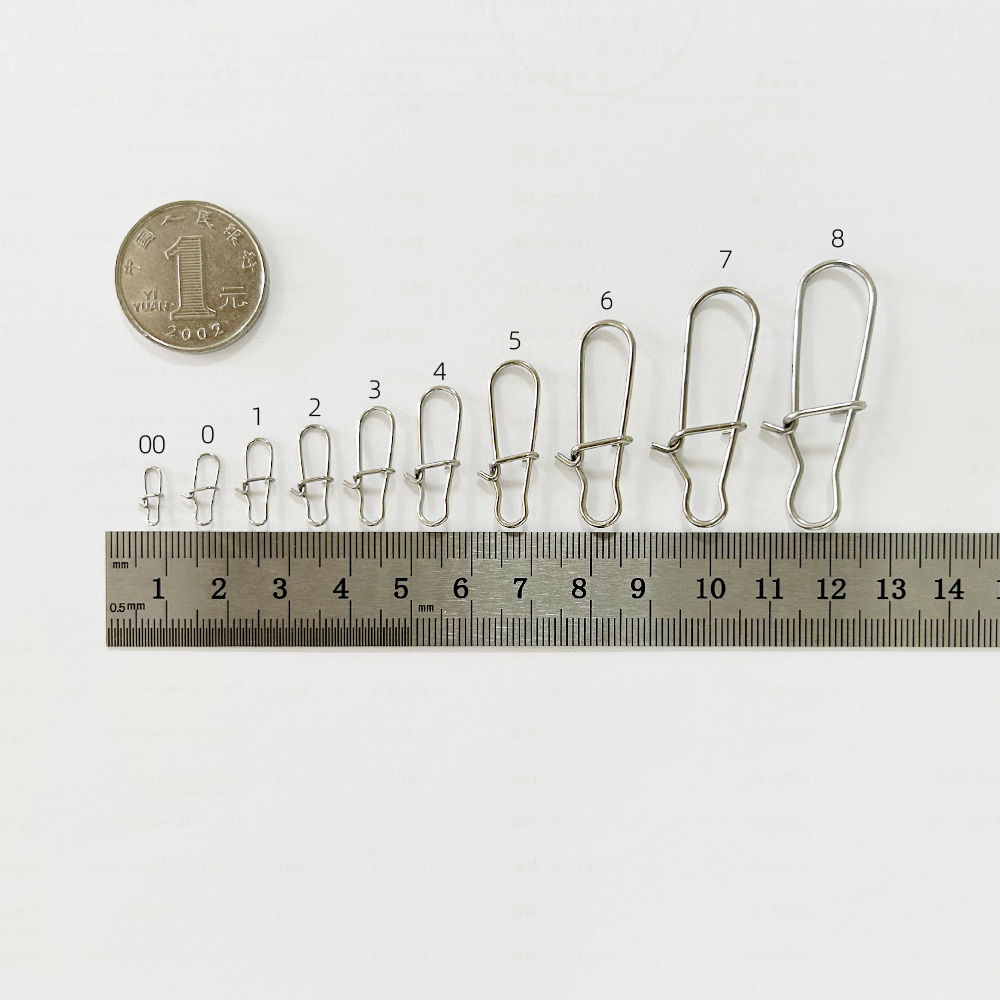 Outdoor 50pcs Stainless Steel Fishing Accessories 0.6mm Fish Hook Safety Snaps Fast Clip Lock Pins Lure Connector
