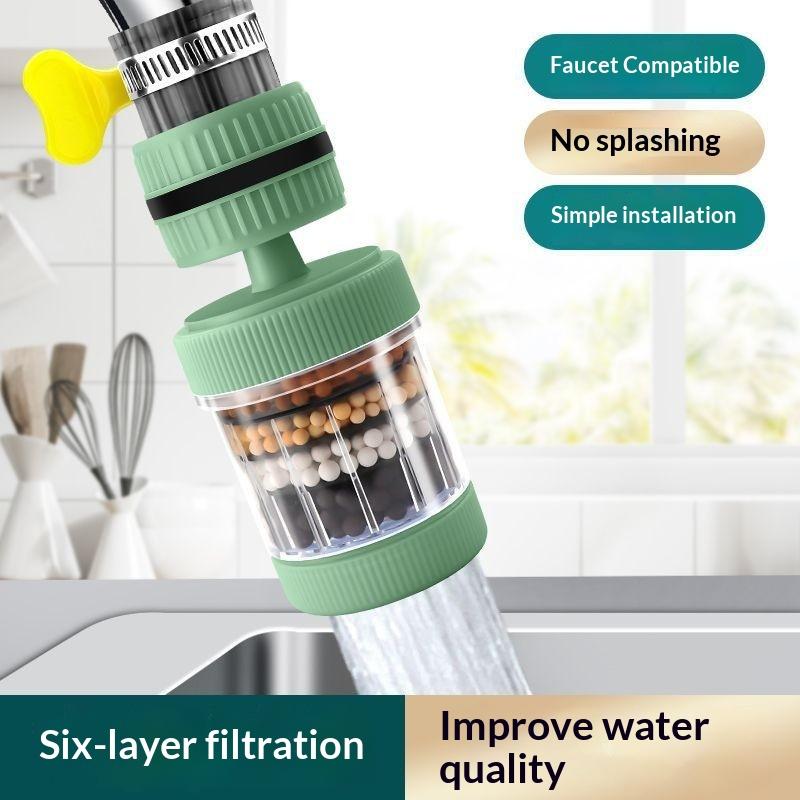 Water Faucet Filter for Kitchen, Multi-Stage Cartridge with Carbon for Clean Drinking Water, Easy Install & Taste Improvement