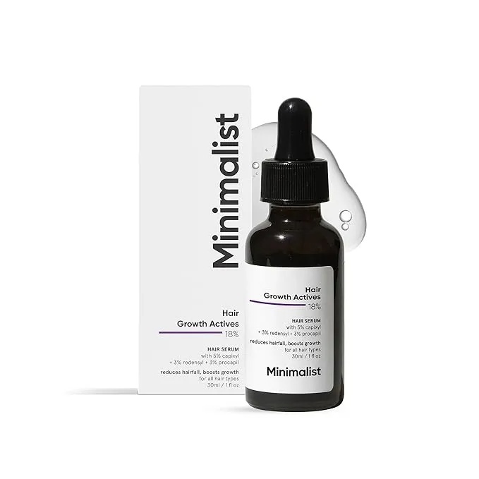Minimalist Hair Growth Actives 18% Hair Growth Serum For Hair Fall Control & Growth For Men & Women | 30 ml