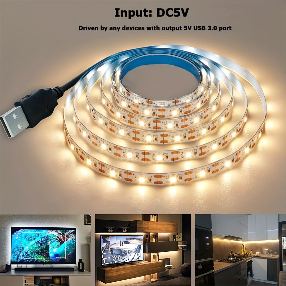 SMD2835 LED Strip Lights USB 5V White Warm White LED Tape Ribbon for TV Backlights Home Decor Strips Lighting