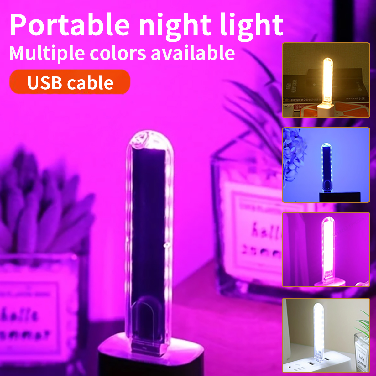 1Pcs Portable Desk Lamp, Rectangular Bedroom Night Light, Led Plug-In Night Light, Portable Reading Lamp, Suitable for Home, Living Room, Bedroom Ambiance Lighting, a Favorite for Girls