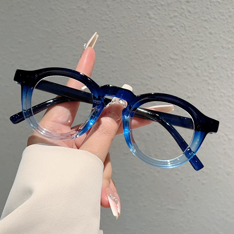 KAMMPT Round Glasses Men 2026 New Fashion Gradient Rim Optical Frames Women Cute Blue Light Blocking Brand Design Decor Eyewear