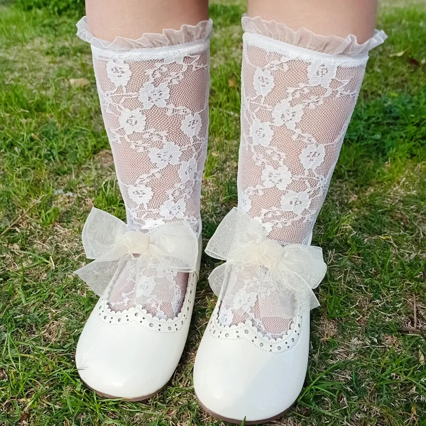 Summer Princess Baby Girls Socks Lace Mesh Infant Toddler Knee High Sock Breathable Kids Long Sock